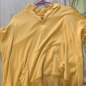 yellow zip up